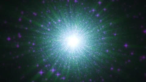 Green Light Burst Abstract Cosmic Particle Explosion Stock Illustration