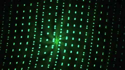 Green light dots on black background technology matrix. Stock Footage 335961867