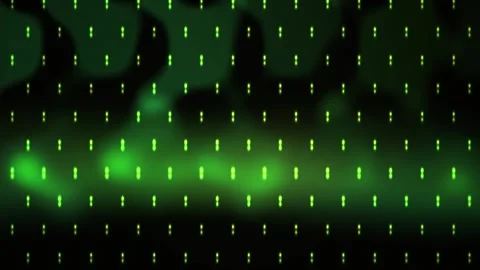 Green light dots on black background technology matrix. Stock Footage 337514829