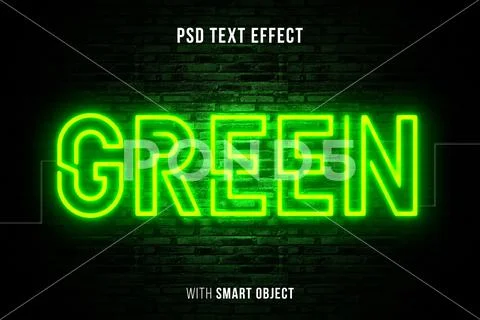 GREEN LIGHT EDITABLE TEXT EFFECT PSD-Vorlage