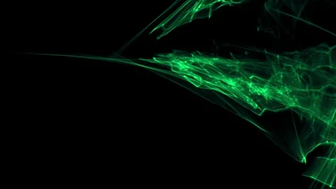 Green light effects and abstract smoke moving on black background Stock Footage 327523127