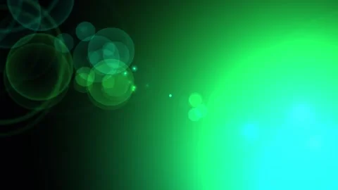 Green light flares abstract motion with bokeh and lens effects in dark back.. Stock Footage 342505214