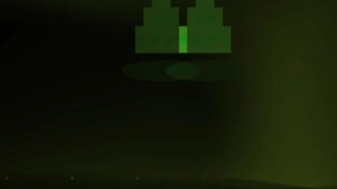 Green light hanging from dark ceiling. Stock Footage 337514807