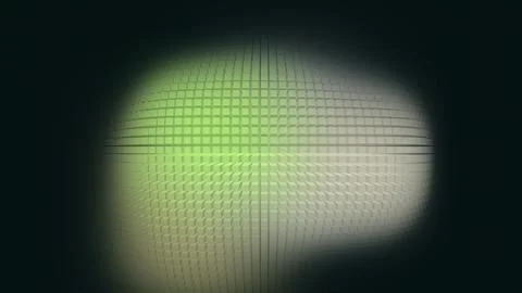 Green light illuminates a digital grid structure within darkness Stock Illustration