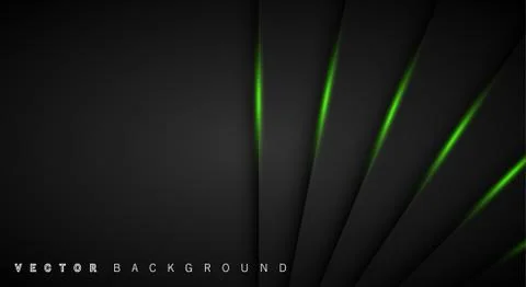 Green light line shadow dark grey luxury background Stock Illustration