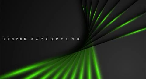 Green light line shadow dark grey luxury background Stock Illustration