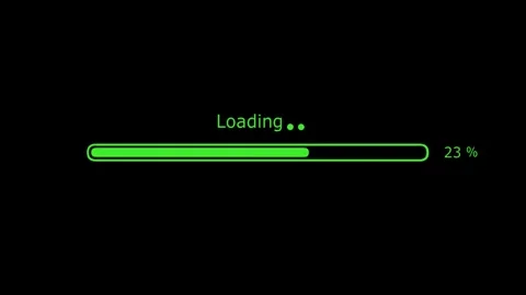 Green Light Loading Bar Progress Animation 0 to 100 Percent on Black Background Stock Footage 321693436
