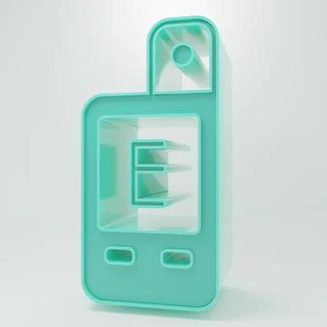 Green Light meter icon isolated on grey background. Hand luxmeter. Exposure.. Stock Illustration