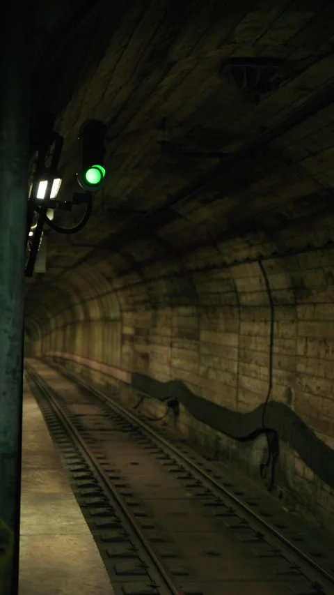 Green light for the Naples subway metro railway train in Italy Stock Footage 341967039