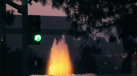 Green Light Orange Water Stock Footage 530052