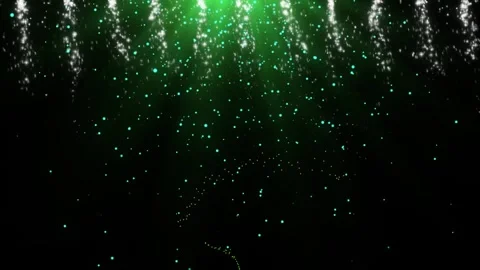 Green light particles falling on black background for festive motion graphics Vídeos de archivo 344368163