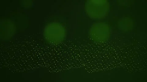 Green light particles undulate in a seamless loop Stock Footage 340957430