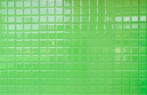 Green light pattern ceramic tiles wall for background and used interior desig Stock Photos