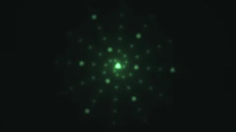 Green light pattern forms in a circular motion with Stock Footage 338280403