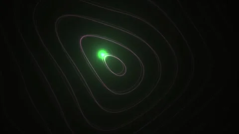 Green Light Pulsing in Contour Lines. Stock Footage 334717316