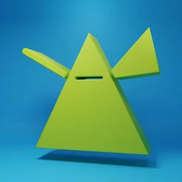 Green Light rays in prism icon isolated on blue background. Ray rainbow spe.. イラスト素材