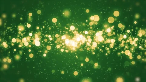 Green light shine particles bokeh, holiday concept. Christmas animated gold b 動画素材 82442450