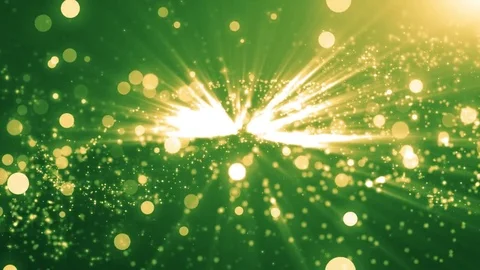 Green light shine particles bokeh, holiday concept. Christmas animated gold b Stock-Footage 82451862