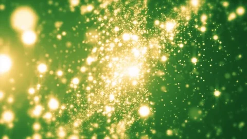 Green light shine particles bokeh, holiday concept. Christmas animated gold b Видео 82473353