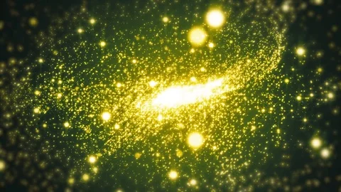 Green light shine particles bokeh, holiday concept. Christmas animated gold b Видео 82489323