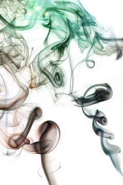 Green light smoke shape background Stock Photos