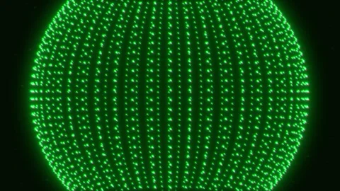 Green light sphere on a black background. loop Video stock 317536013