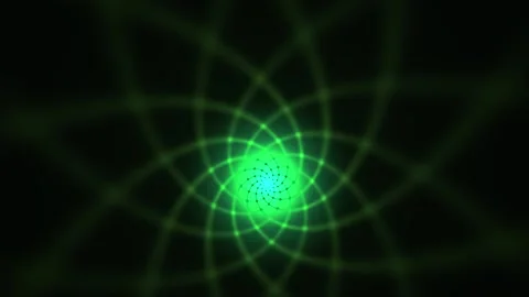 Green light spiral patterns on black background. Stock Footage 335961975
