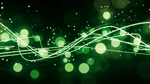 Green Light Streak Flow Stock Footage 91054487