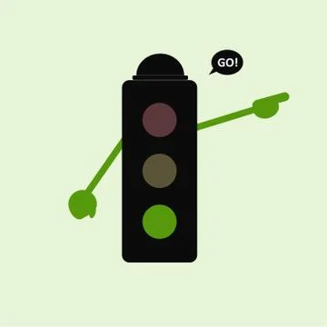 Green Light of Traffic Light Stock Illustration