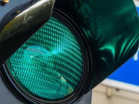 Green light at a traffic light Stock Photos