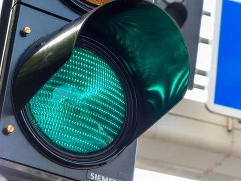 Green light at a traffic light Foto stock