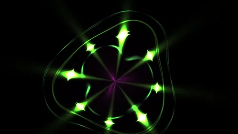Green light trails forming circle patterns. Stock Footage 340033505