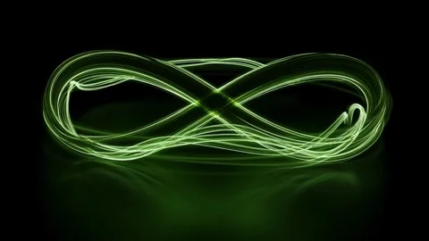 Green Light Trails Forming Infinity Loop. Stock Footage 330336373