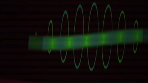 Green light wave pattern on black background. Stock Footage 335529233