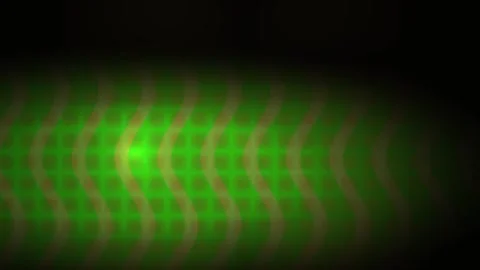 Green light wave pattern on black background. Stockbeeldmateriaal 337477206
