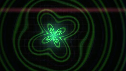 Green Light Wave Pattern Pulsing on Grid for Science and Technology Backgroun Stock Footage 343720751