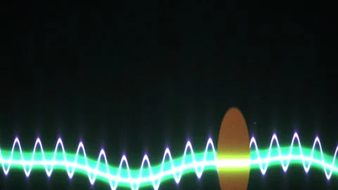 Green light wave pattern with white oscillations on black background. Stock Footage 336244876