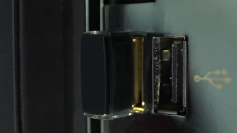 Green light on Wi-Fi adapter connected to computer Stock Footage 104043725