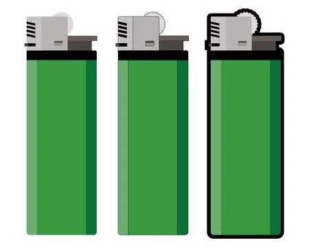 Green lighter set Stock Illustration