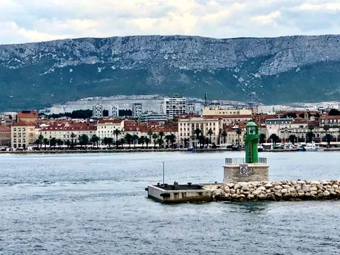 Green lighthouse in Split Croatia Stock Photos