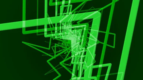 Green Lightning Bolt Rotation Stock Footage 100441929