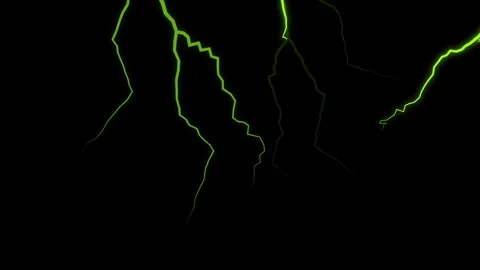 Green lightning strikes on a black background Stock Footage 311983075