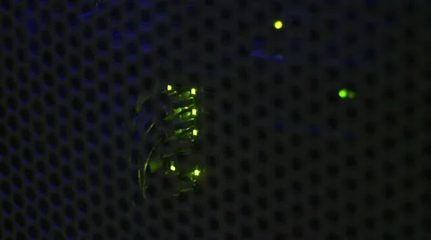 Green lights flashing in server rack Stock Footage 36631058