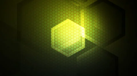 Green lights hexagon Stock Footage 45299861