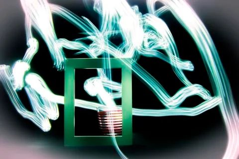 Green lights in motion Stock Photos