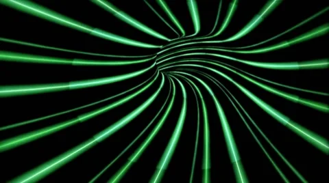Green lights tunnel motion background video Stock Footage 67993294