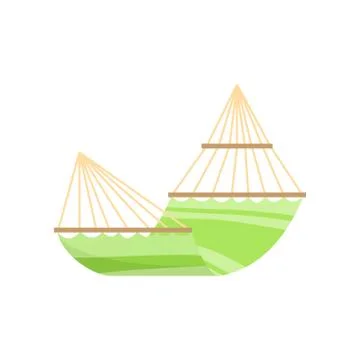 Green lime hammock with yellow wire and wood bars Stock Illustration