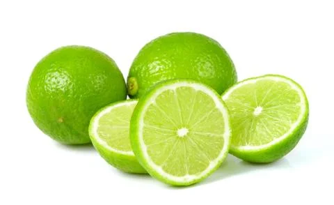 Green lime isolated on white background Foto stock