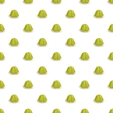 Green lime jelly pudding desserts seamless pattern illustration Stock Illustration