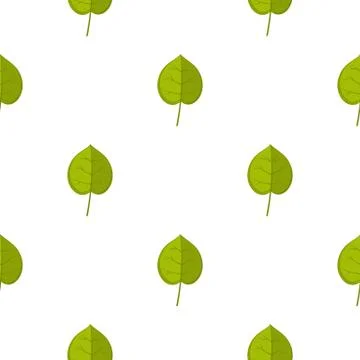 Green linden leaf pattern seamless Stock Illustration